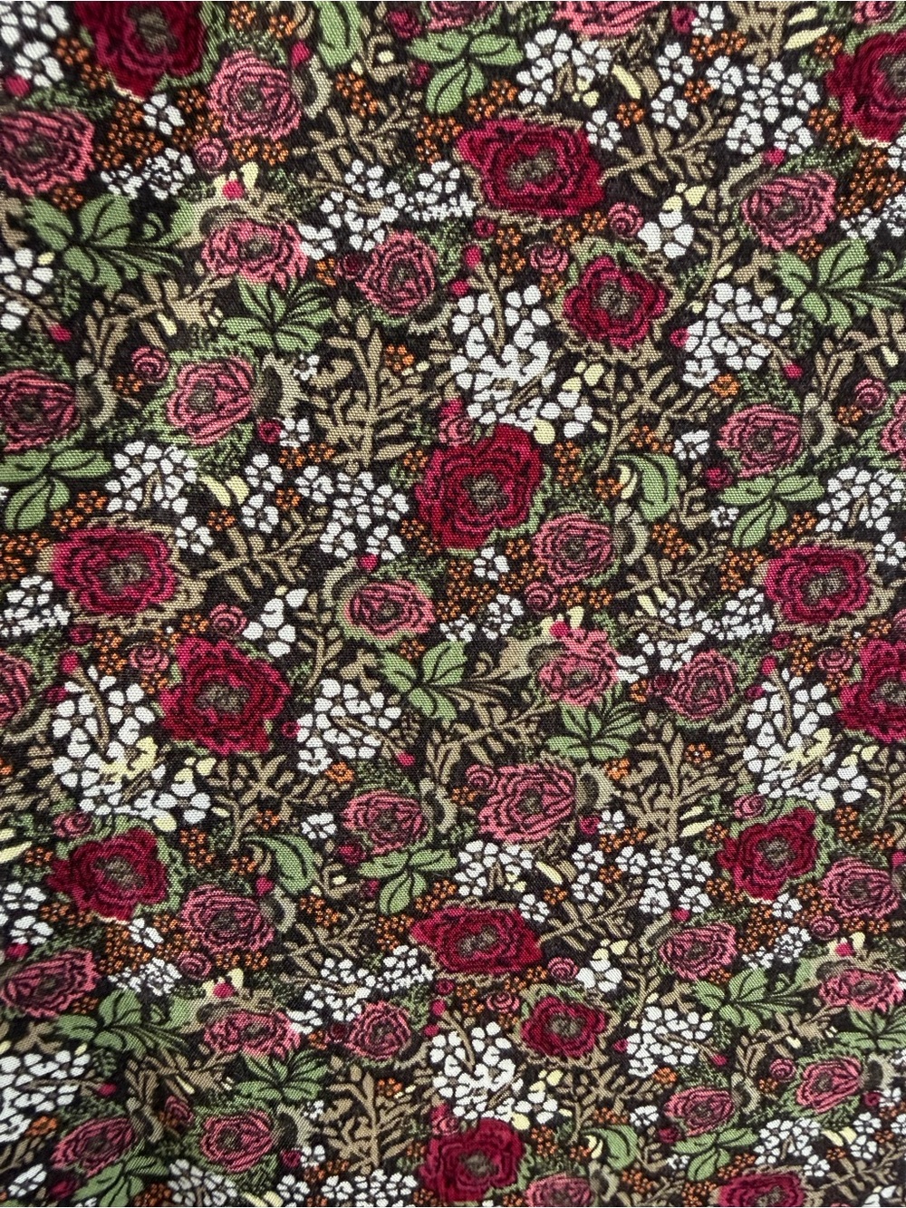 Christopher & Banks Midi Skirt Size 10 Button Front Black Red Floral Modest - Picture 8 of 8